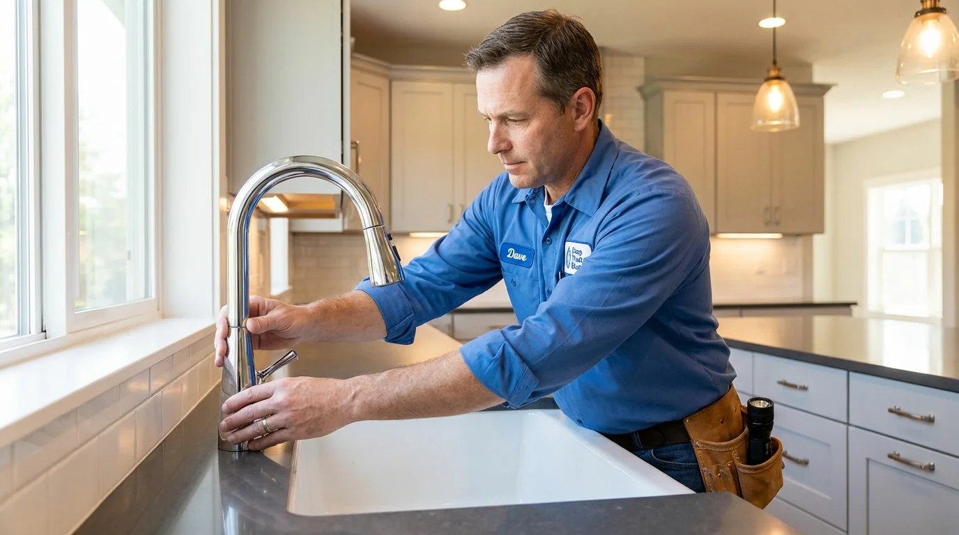 Kitchen faucet installation by Johns Plumbing LLC in Broadway